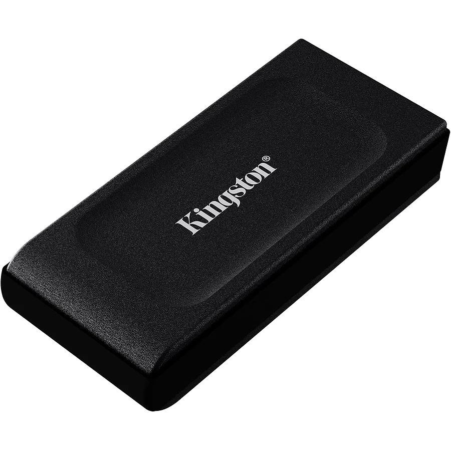 SSD externo Kingston XS1000 1TB em formato compacto com cabo USB-C