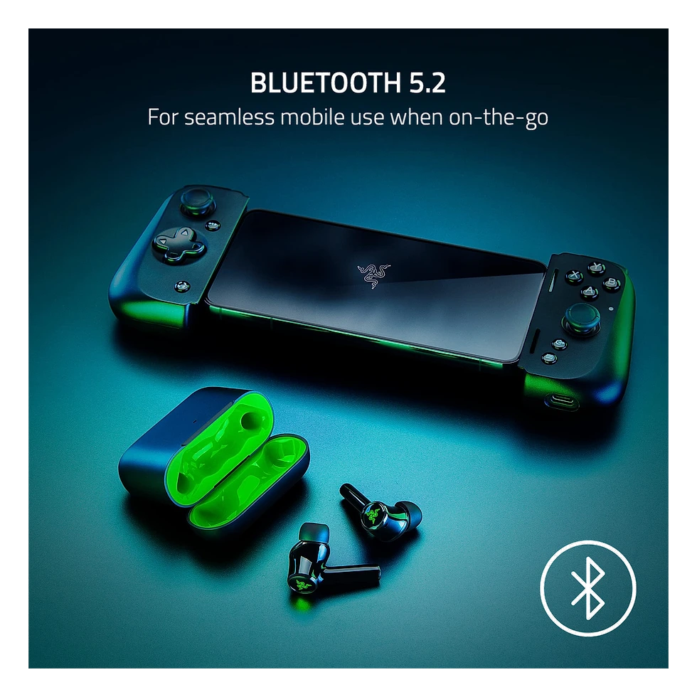 Razer Hammerhead HyperSpeed Xbox original em composição oficial com fones e estojo