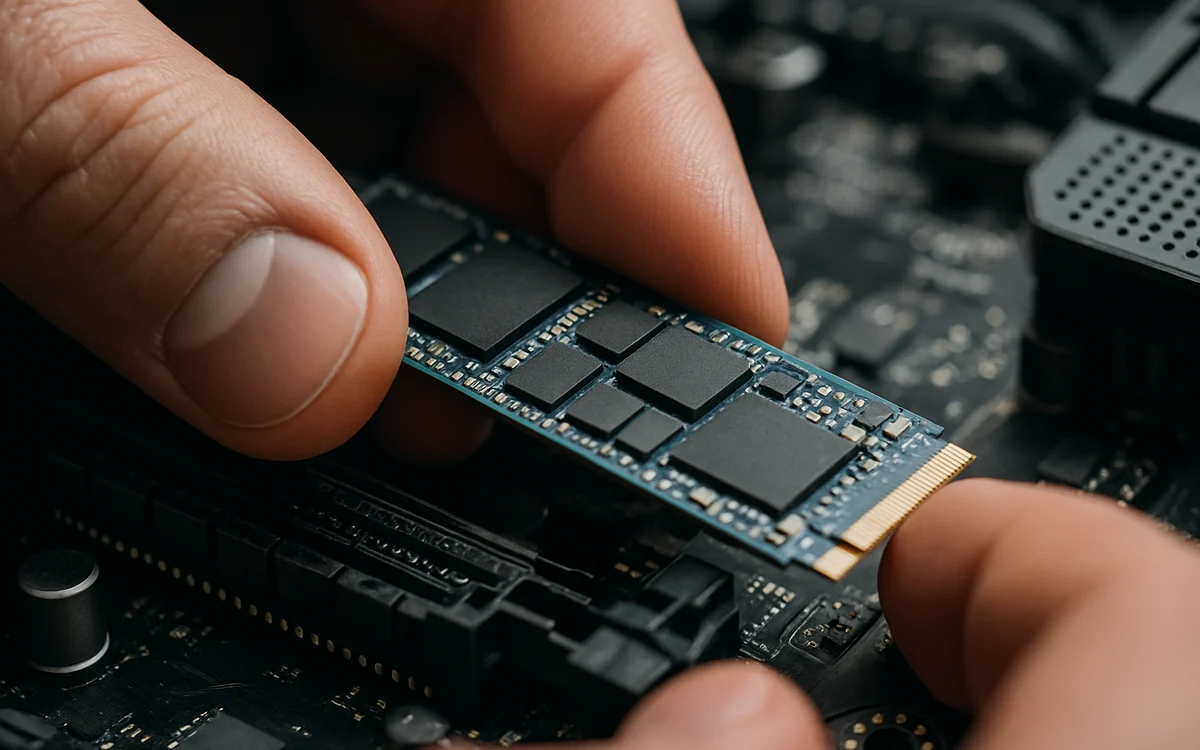 Unidade SSD instalada na placa-mãe de um PC gamer, item exigido pela edição Enhanced de GTA 5