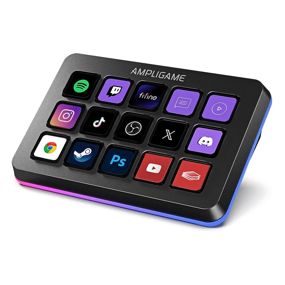 Fifine — AmpliGame Stream Controller com 15 Teclas Macro