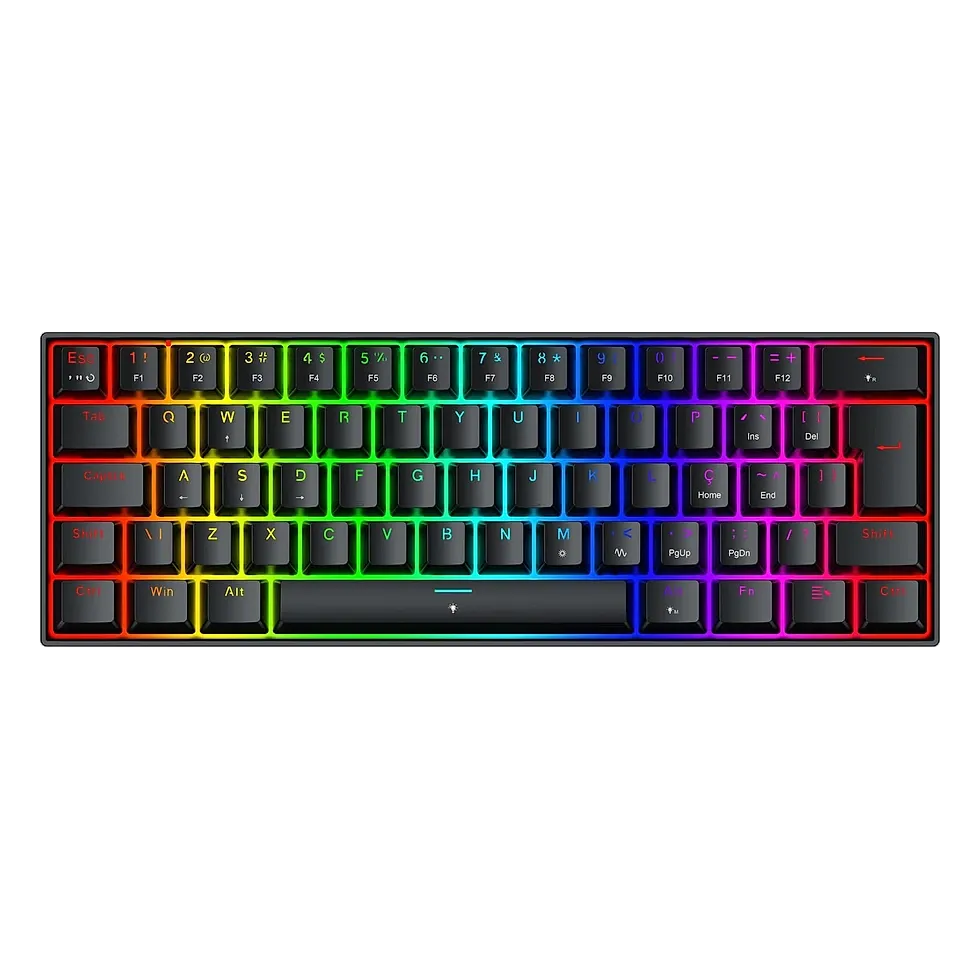 Teclado mecânico 60% Redragon Fizz K617 RGB compacto
