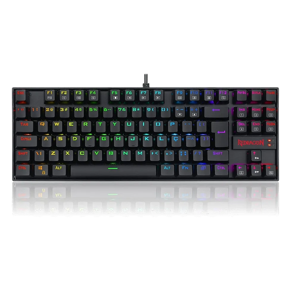 Teclado mecânico sem fio Redragon Kumara Pro com RGB e dongle 2,4 GHz