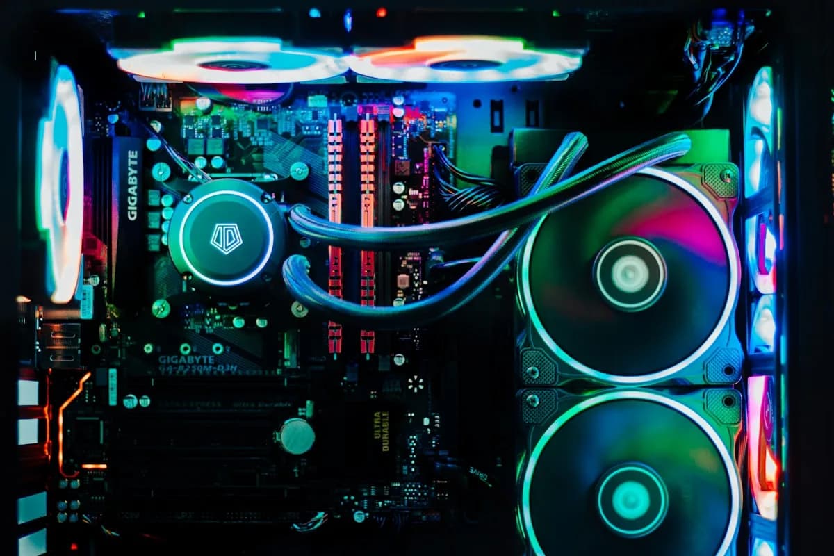 Como Escolher PC Gamer em 2026: Guia Completo Setup PC gamer desktop com gabinete RGB, monitor gamer e periféricos sobre a mesa