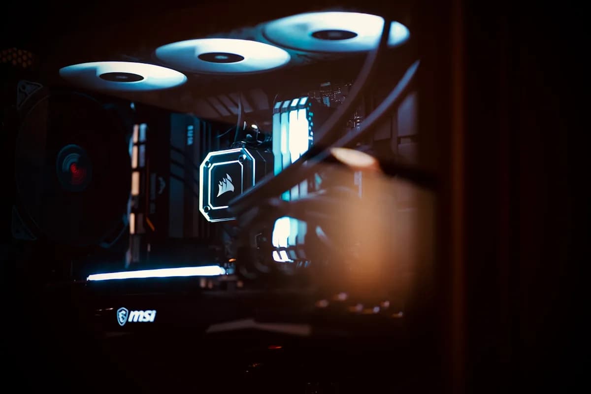 Melhor PC Gamer até R$5.000 em 2026 Setup de PC gamer com RTX 4060 iluminado em gabinete com vidro temperado e RGB