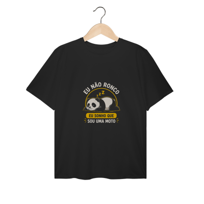Camiseta Masculina Plus Size Panda Largo Divertida – Eu Não Ronco
