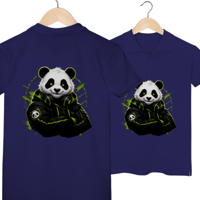 Polo Feminina Panda Largo Mascote Gamer