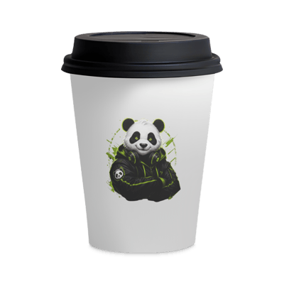 Copo de Cerâmica Panda Largo Mascote Gamer