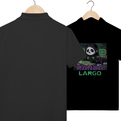 Camiseta Polo Masculina Geek Panda Largo Estampa Dev Gamer