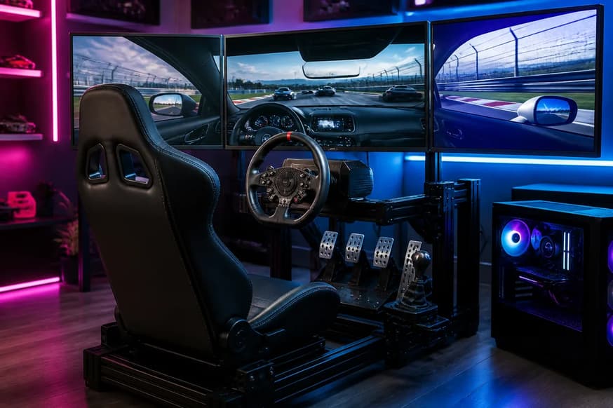 Como configurar volante no Assetto Corsa Competizione em 2026: guia completo G29, T300, Fanatec e Direct Drive