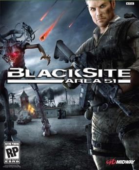 Cena da Área 51 no jogo de PS2, com gráficos icônicos e atmosfera de mistério