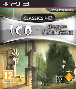 Cena icônica do jogo Shadow of the Colossus no PS2, mostrando um colosso colossal em um deserto árido