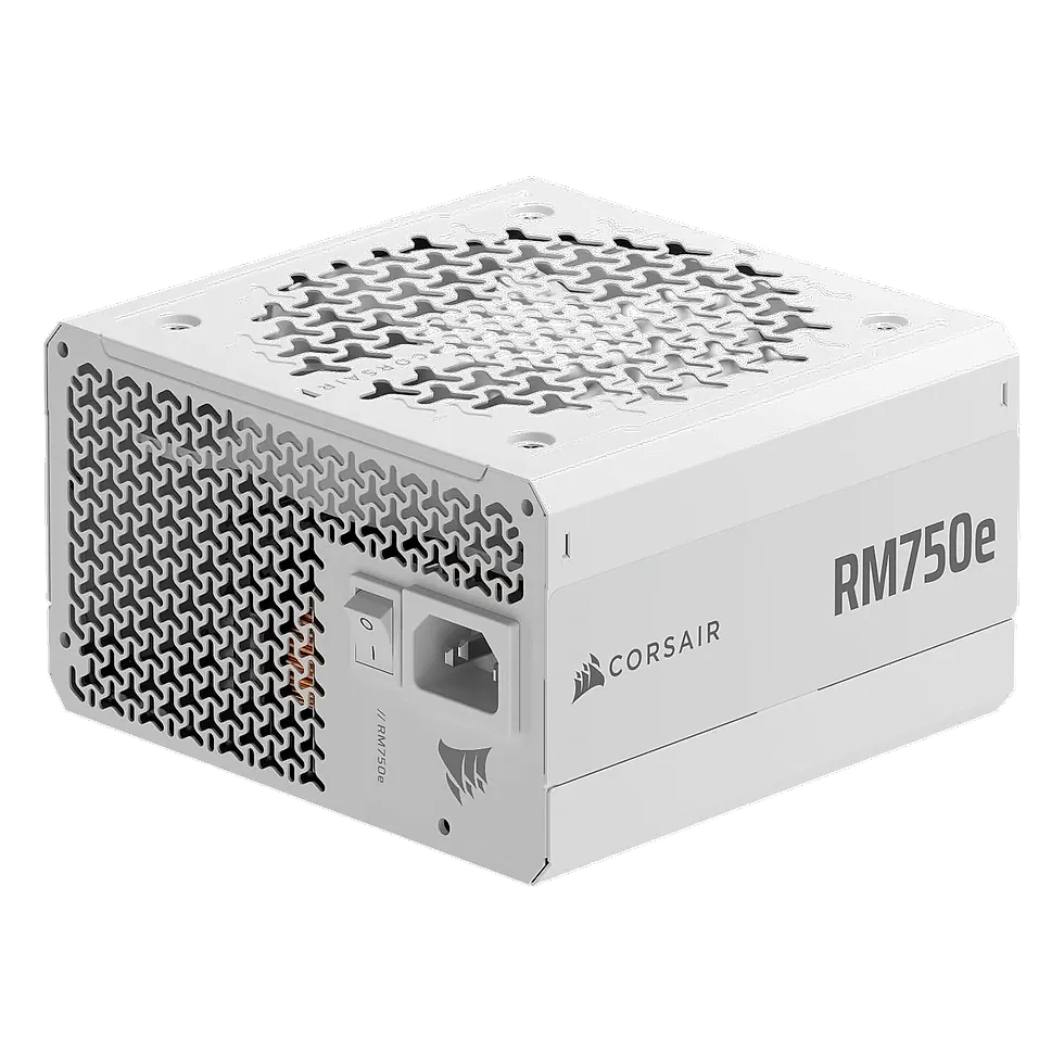 Corsair RM750e (2025) Fonte de alimentação ATX totalmente modular com cabo 12V-2x6, compatível com ATX 3.1 e PCIe 5.1, classificação de capacitores cibenéticos em ouro, classificação de capacitores Corsair RM750e em imagem oficial de produto da Amazon