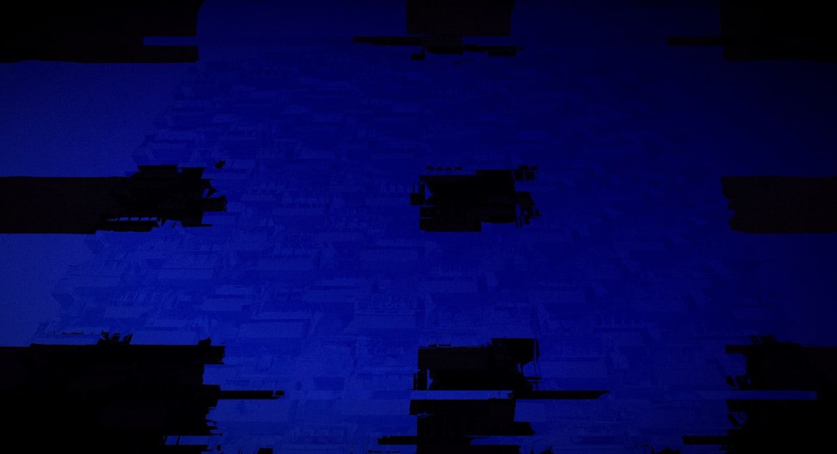 Fundo abstrato azul com quadrados escuros, ideal para otimização de crosshair no Valorant