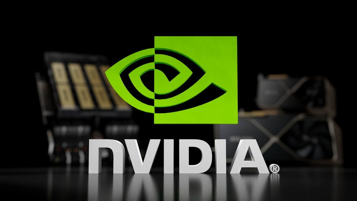 Logotipo da NVIDIA em destaque sobre mesa Logotipo da NVIDIA exibido em uma mesa, representando inovação em placas gráficas